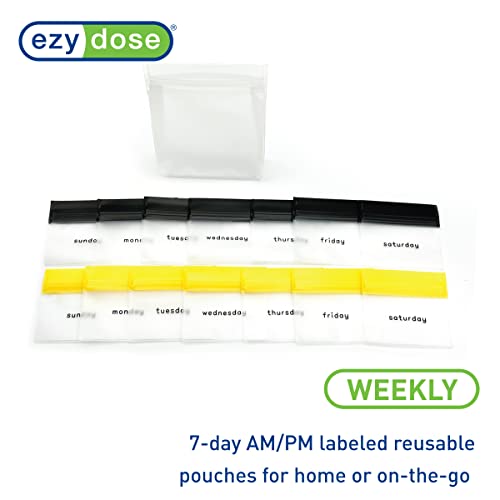Ezy Dose Reusable 7-Day Travel Pill Pouch Set, Multi-Color - size: 14 Count (7-Day AM/PM Set)