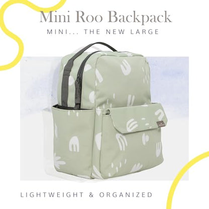 Mini Roo Diaper Bag Backpack | Pear Doodle Baby Bag - 6 Pocket Daily Use - color: Pear Doodle