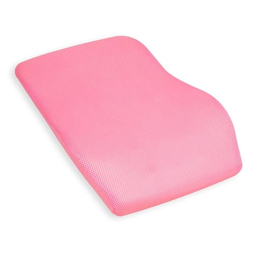 Mind Reader Air-Cloud Lumbar Cushion, Memory Foam Back Support Pillow for Lower Back Pain Relief, Adjustable Strap, Office Chair and Car Seat, Pink - color: Pink