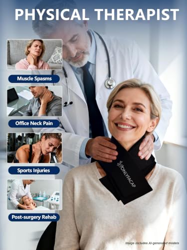 Flexible Neck Ice Pack Wrap,Gel Cold Therapy for Pain Relief - color: Black