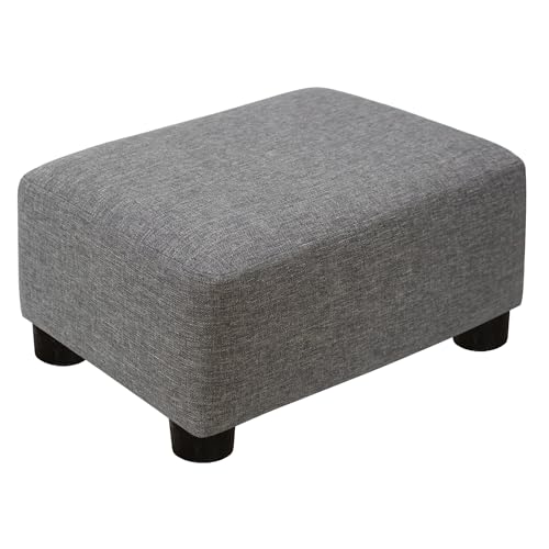 CAROLMADE Small Foot Stool Ottoman Footstool with Legs Under Desk Footrest for Living Room Bedroom and Office,Linen-Grey - color: Grey