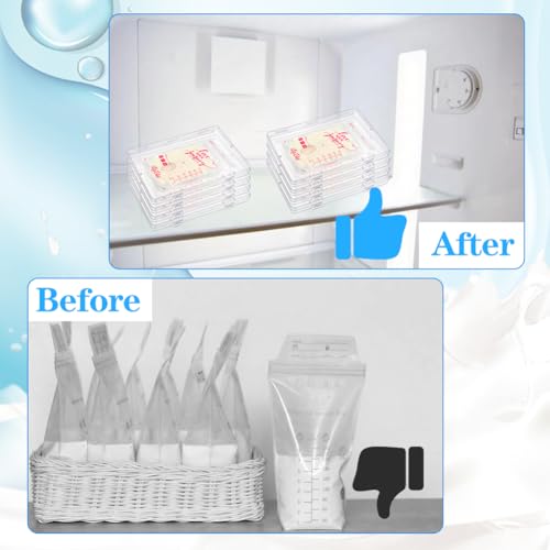 GRETJOB 4 Pcs Clear Freeze Flat Breastmilk Storage Organizer, Space Saving - color: 4 Pcs