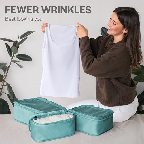 Aerotrunk Compression Packing Cubes for Travel, 4-Pack, Teal - color: Teal, size: 4-Pack