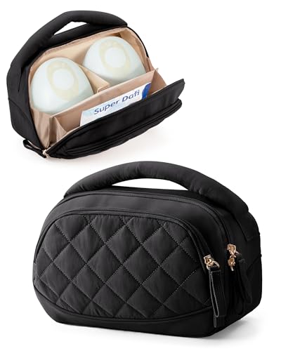 Wearable Breast Pump Bag Compatible with Momcozy and Eufy Pump - color: Black