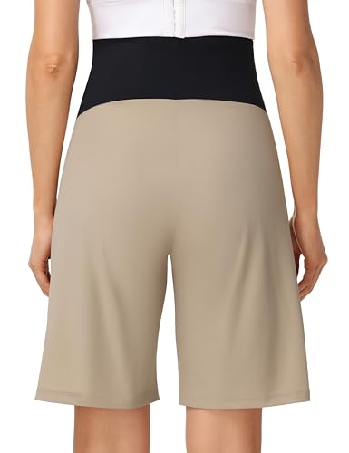 Women's Maternity Bermuda Cargo Shorts - color: Khaki, size: Medium