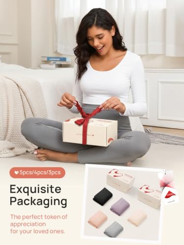 Summer Mae Maternity Underwear 76% Rayon Made from Bamboo Soft Breathable - color: 2 Black,2 Grey-4 Pc, size: Large