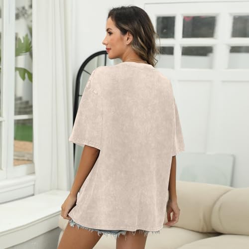 Breastfeeding Shirts for Women Zipper Maternity Nursing Shirt Postpartum Friendly Funny Oversized Graphic Tees - color: Apricot, size: Medium