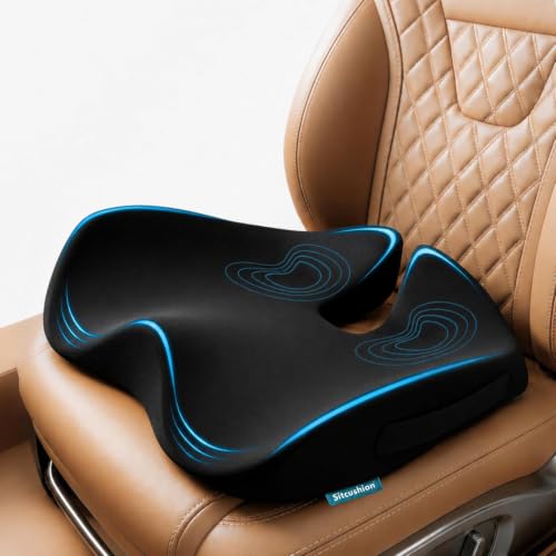 Car Seat Cushion for Driving, Sciatica Pain Relief Car Pillow and Seat Pad - color: Black