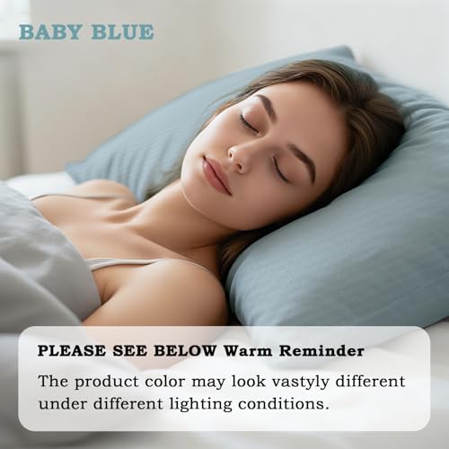 Set of 2 Brushed Microfiber Pillowcases 20x26 inch Baby Blue - color: Baby Blue, size: Standard