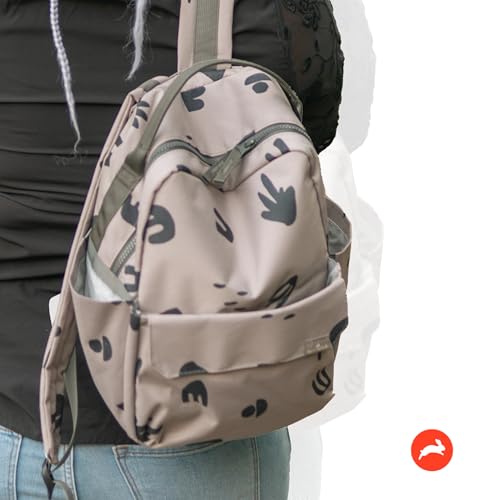 Mini Roo Diaper Bag Backpack | Truffle Doodle Baby Bag - 6 Pocket Daily - color: Truffle Doodle