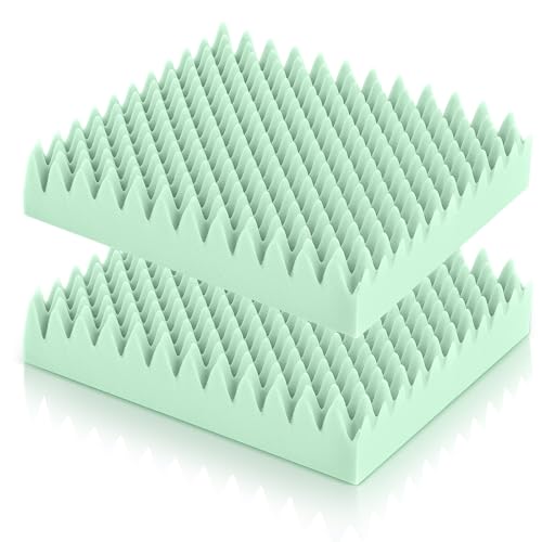 Geiserailie 2 Pcs Egg Foam Pad,18 X 16 X 4 Inches Egg-Shaped,Light Green - color: Light Green