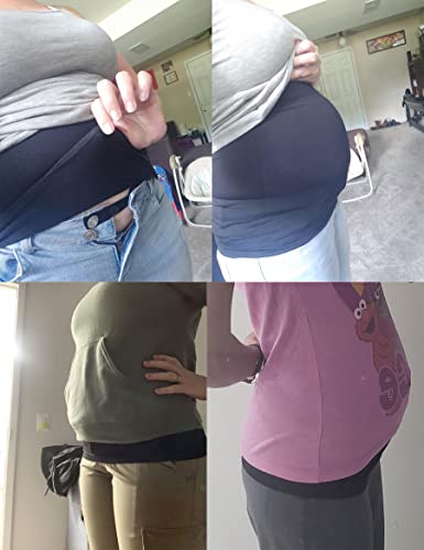 Belly Bands for Pregnant Postpartum Belly Band - color: Black + Dark Gray, size: 2