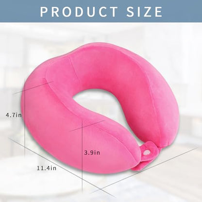 Neck Pillow Soft Memory Foam Travel Pillow Rose Red - color: Rose Red