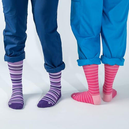 Medical Grade Compression Socks 15-20 mmHg - color: Purple w/Stripes, size: Small