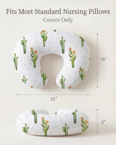 Nursing Pillow Covers 2 Pack, Stretchy Breastfeeding Pillow Covers for Baby - color: Desert Green