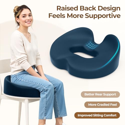TushGuard Donut Pillow Seat Cushion Memory Foam Lifting Cushions, Blue - color: Blue