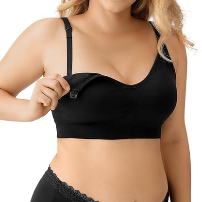 HBselect Women Maternity Bras 5 Pack Nursing Bras for Breastfeeding - color: 5pack(white/Nude/Grey/Black/Black), size: Medium
