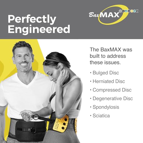 BaxMAX Adjustable Back Brace with 5-to-1 Compression Pulley System for Lumbar Support & Back Pain - Immediate Relief from Sciatica, Scoliosis, Bulging/Herniated Disc - Lightweight/Breathable, Small - size: Small (Pack of 1)