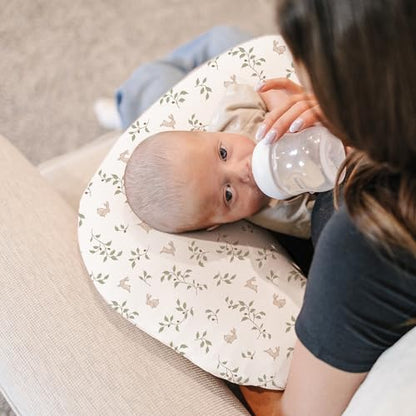 Konssy 2 Pack Nursing Pillow Covers, Soft Stretchy Cover for Breastfeeding - color: Fog Green, Rabbit