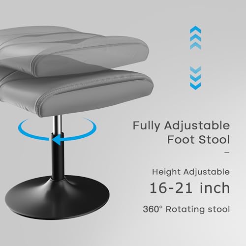 VECELO Office Foot Rest Under Desk Ottoman, Height Adjustable, Gray - color: Gray