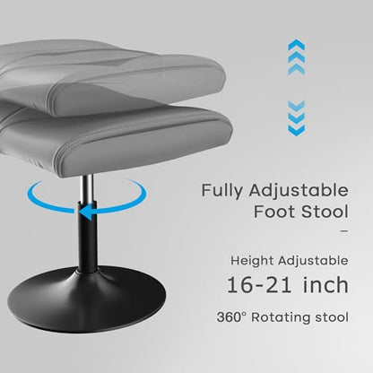 VECELO Office Foot Rest Under Desk Ottoman, Height Adjustable, Gray - color: Gray