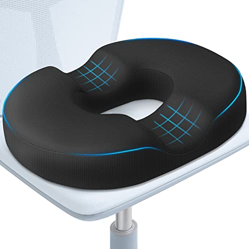 BlissTrends Donut Pillow Seat Cushion, Memory Foam Lifting Cushions(Black) - color: Black, size: Large