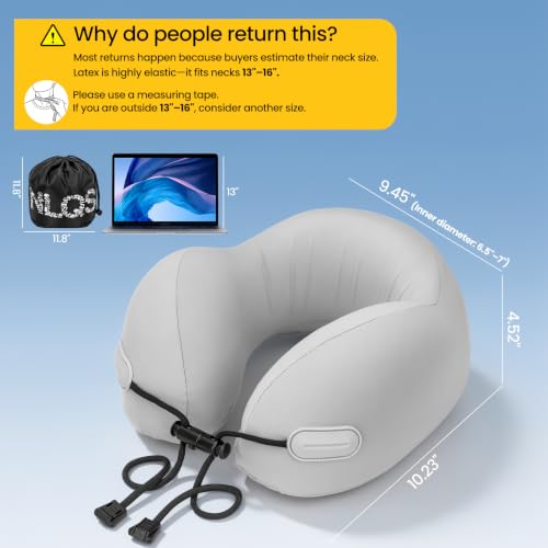 Travel Neck Pillow for Airplane, Natural Latex Neck Pillow