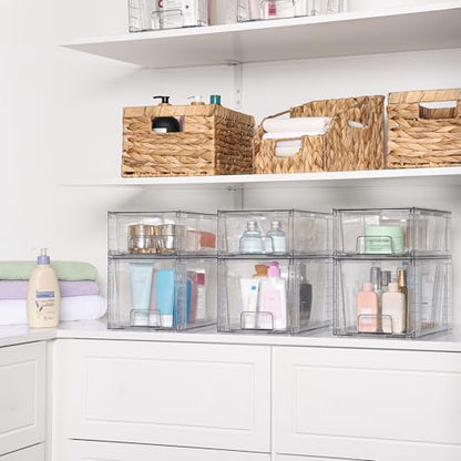Vtopmart Clear Stackable Storage Drawers, 8 Pack Mixed Organizer Set - style: 4 Medium+4 Small