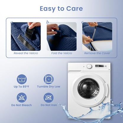 Sasttie Adjustable Wedge Pillow Set for After Surgery, Navy - color: Navy, size: Adjustable 9&12 Inch + 1 Head Pillow