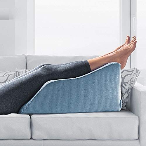 Lounge Doctor Leg Rest with Cooling Gel Memory Foam - color: Light Blue, size: Medium