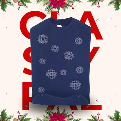 Women's Waterproof Adult Bib with Embroidered Design, Reusable, Washable - color: 1 Pack (Flower Pattern)