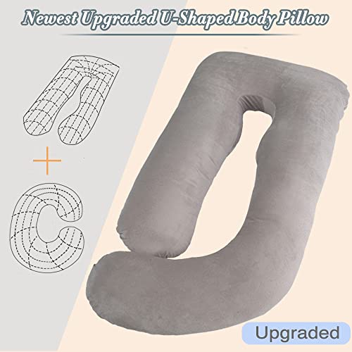60 Inch Pregnancy Pillows for Sleeping (Grey) - color: Grey