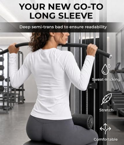 Women Long Sleeve Compression Shirts Underscrubs Workout Athletic Tops - color: Pink/Light Blue/Light Gray/White, size: XX-Small