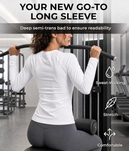 Women Long Sleeve Compression Shirts Underscrubs Workout Athletic Tops - color: Pink/Light Blue/Light Gray/White, size: Large