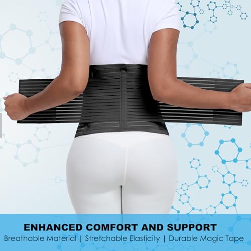Postpartum & Post Surgery Abdominal Binder. Postpartum Belly Band - color: Black-XL