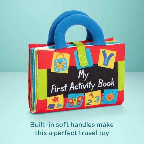 Melissa & Doug K’s Kids My First Activity Book 8-Page Soft Book for Babies and Toddlers Early Learning Developmental Plush Soft Activity for Babies and Toddlers - color: Activity Book