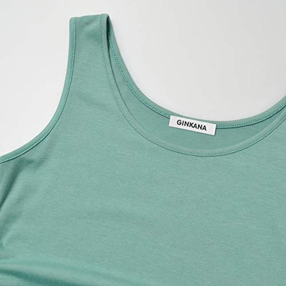 GINKANA Maternity Tank Tops Sleeveless Ruched Basic Tops Maternity Shirt Vest Mama Clothes - color: Sage, size: Medium