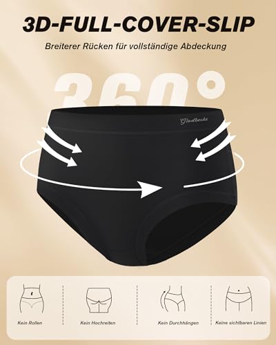 Women Underwear Bamboo Rayon High Waisted Briefs - color: Black*5, size: Small