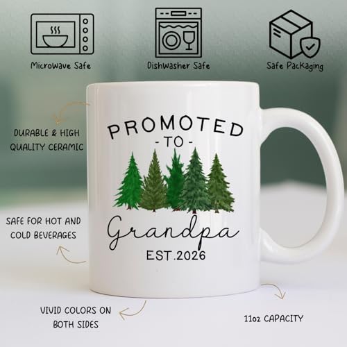 Promoted to Grandpa Mug, New Grandfather Gift, First Time Granddad