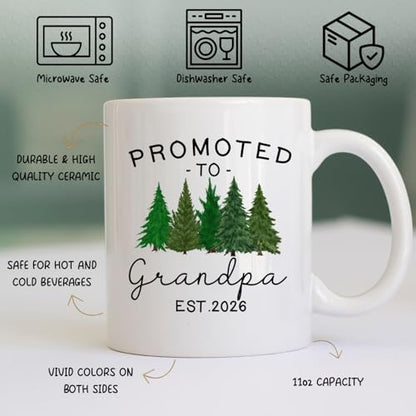 Promoted to Grandpa Mug, New Grandfather Gift, First Time Granddad