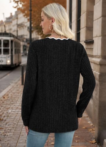WIHOLL Womens Long Sleeve Shirts Lightweight Tunic Fall Top Sweaters 2026 - color: 02-black, size: Medium