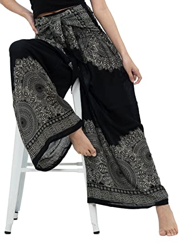 B BANGKOK PANTS Women's Boho Palazzo Pants - color: Hippierose Black, size: 16-20 Plus