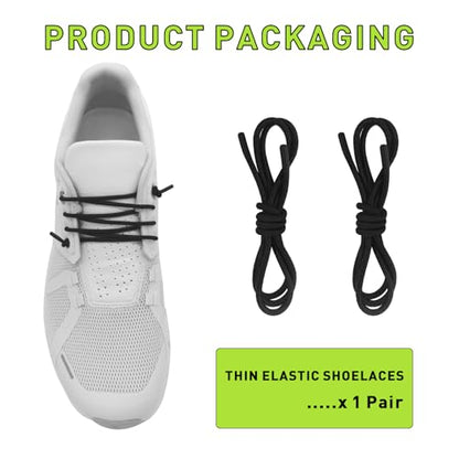 Elastic Shoe Laces for On Cloud 5, 6 Replacement Strings - color: Black, size: 20in (50cm)