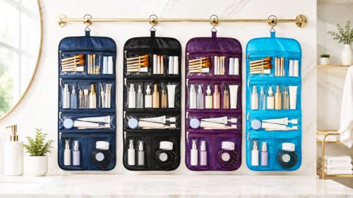 Freegrace Premium Hanging Toiletry Bag for Travel, Cosmetic Bag Organizer - color: Dark Blue
