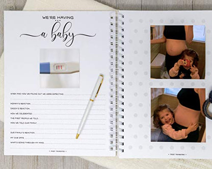 Personalized Pregnancy Journal - Hardcover Pregnancy Memory Book Customized with Baby’s Name, Nickname or Phrase - Prompted Journal for New Moms (Ivory Dots) - style: Ivory Dots