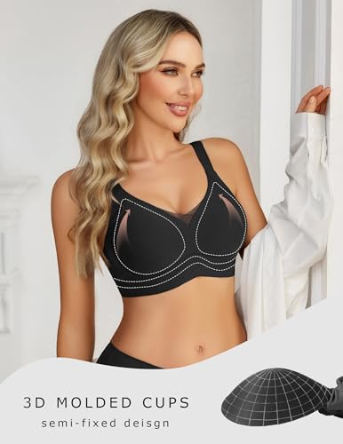 Avidlove Womens Wireless Bras Full Coverage Seamless Bra Comfortable Bralette Everyday Bras - color: Black, size: Small