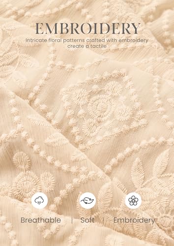 PRETTYGARDEN Womens Maxi Embroidered Wedding Guest Dress - color: Beige, size: Medium
