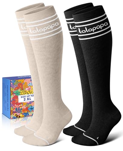 Thick Soft Cotton Compression Socks - color: Brown and Black, size: Large-X-Large