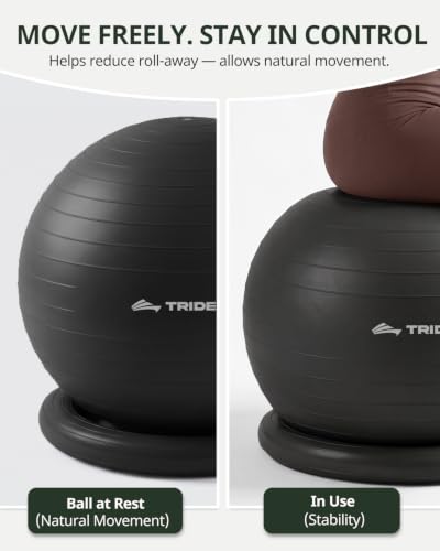 Trideer Exercise Ball Chair – Yoga Ball Chair for Office, Pregnancy & Home - color: Black, size: XL(27-30ines/68-75cm)