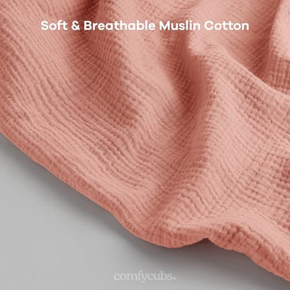 Comfy Cubs Muslin Nursing Cover - Muslin Breastfeeding Cover Bold Blush - color: Bold Blush
